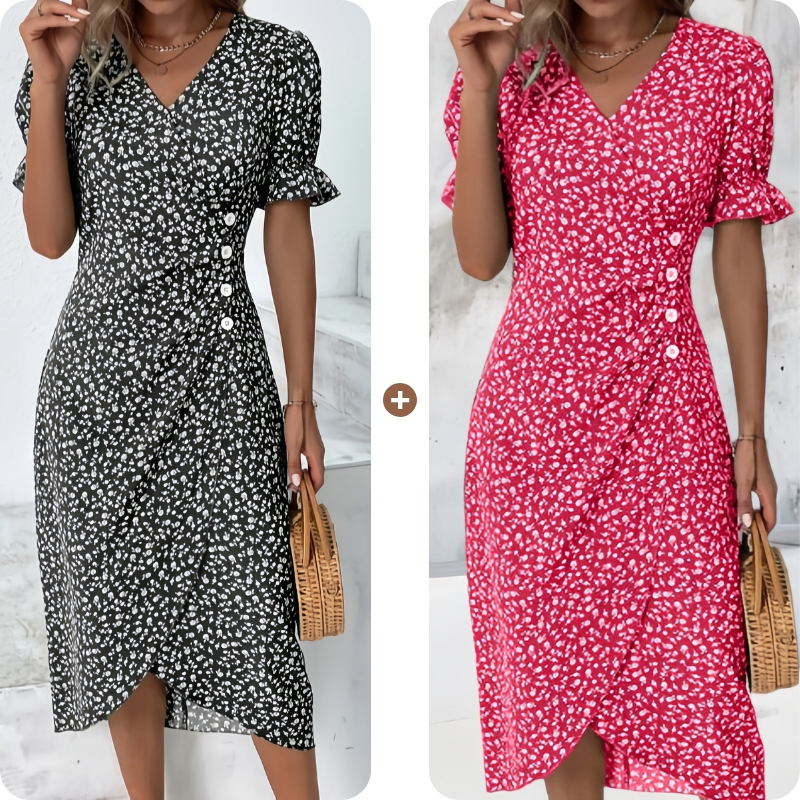 Elise | Jurk met bloemenprint en V-hals