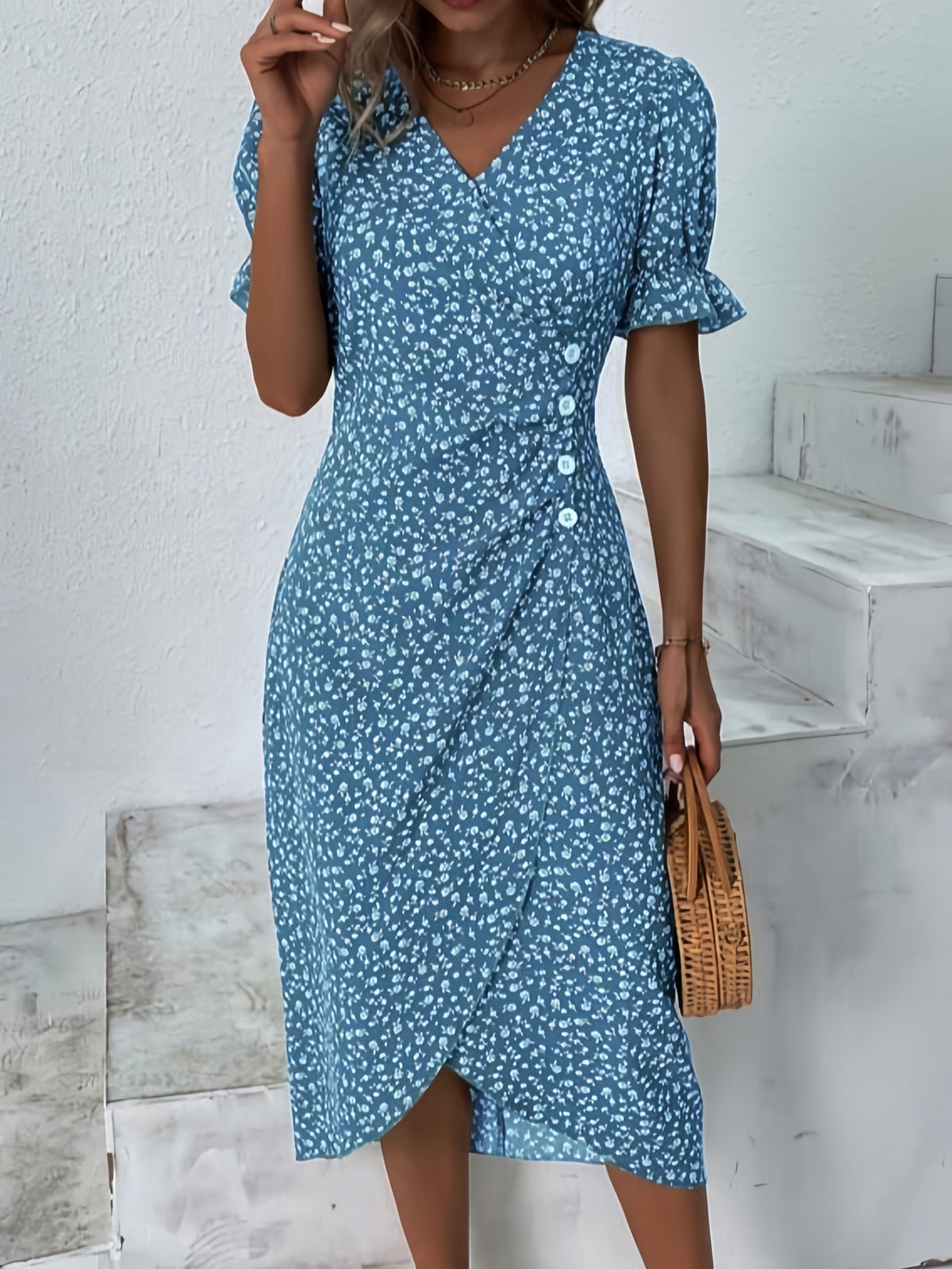 Elise | Jurk met bloemenprint en V-hals