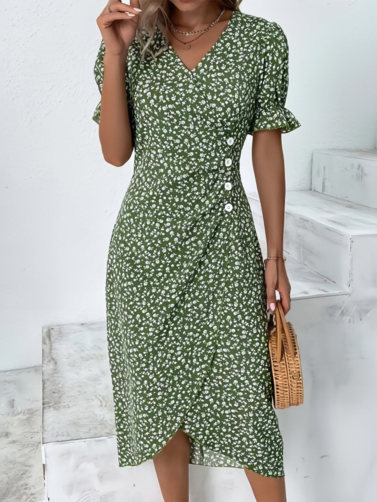 Elise | Jurk met bloemenprint en V-hals