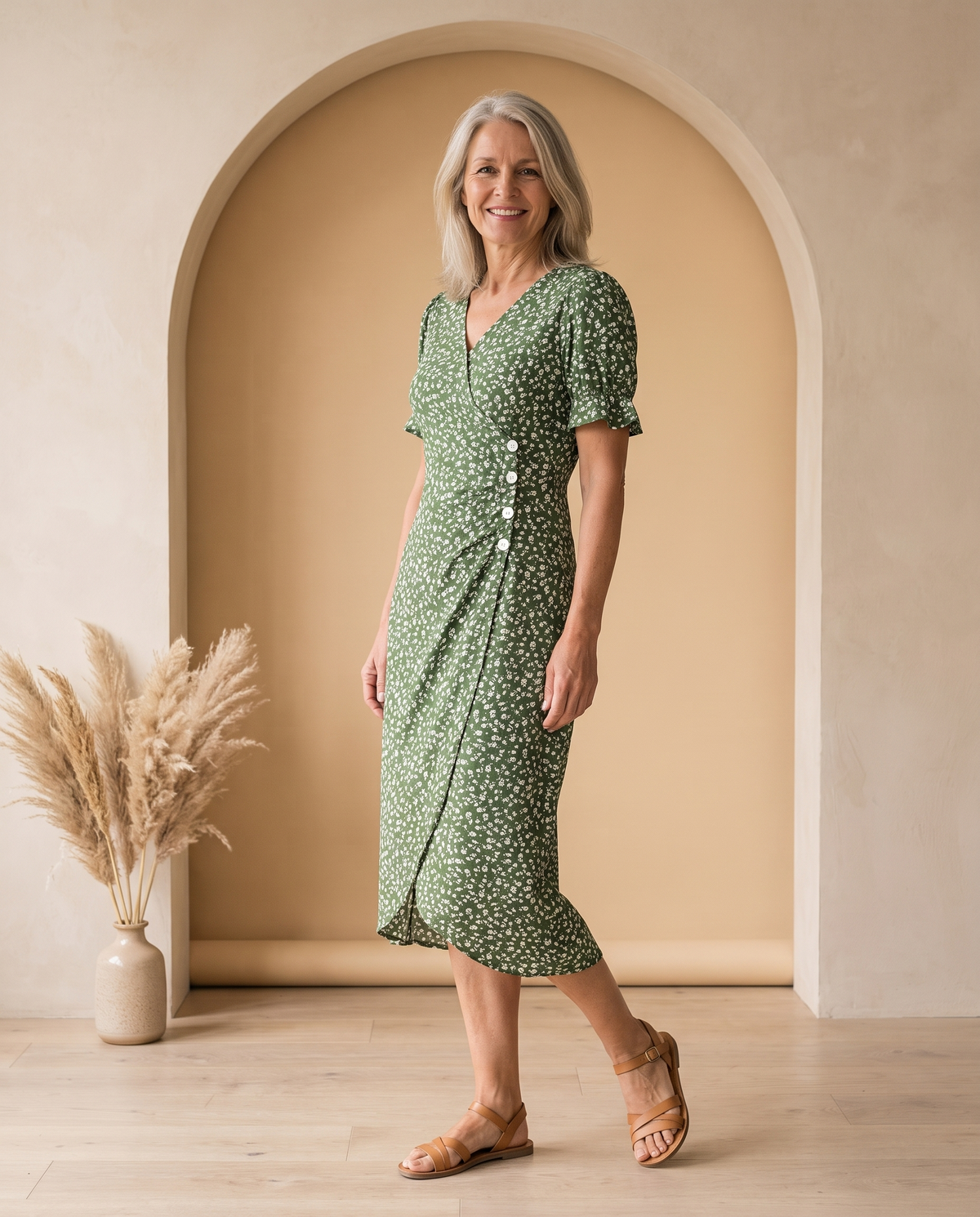 Elise – Jurk met bloemenprint en V-hals