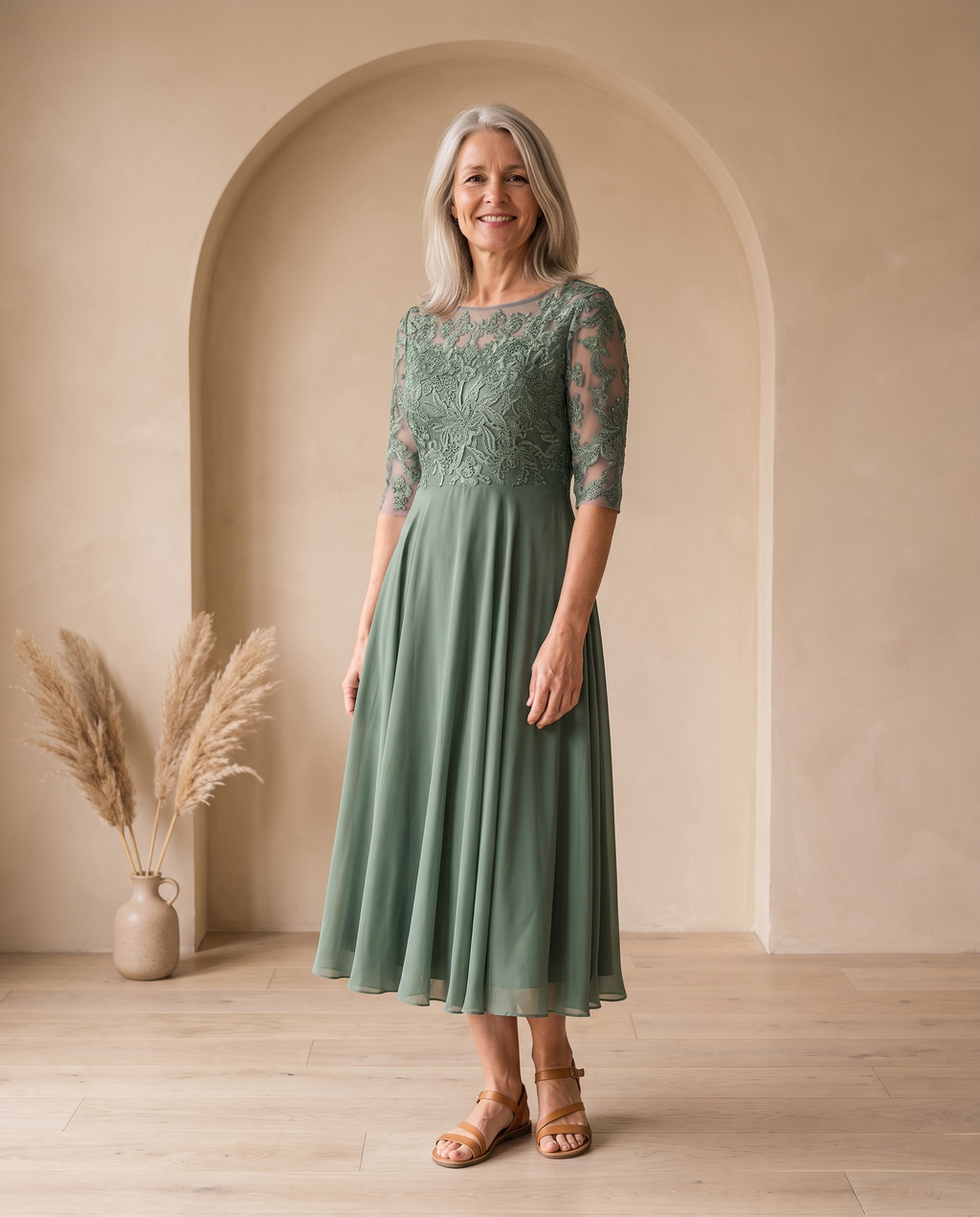 Griet – Midi-jurk met borduursel