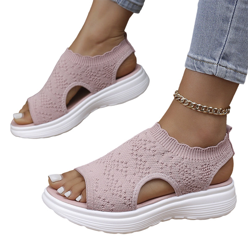 Ellen | Gebreide sandalen met plateauzool